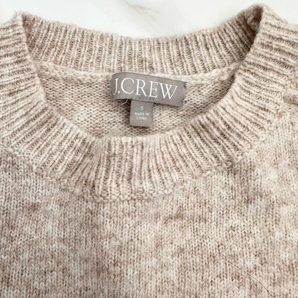 J. Crew Heathered Beige Wool Blend Crewneck Sweater - Picture 4 of 8